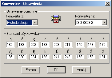 Konfiguracja programu Konwerter [6KB]